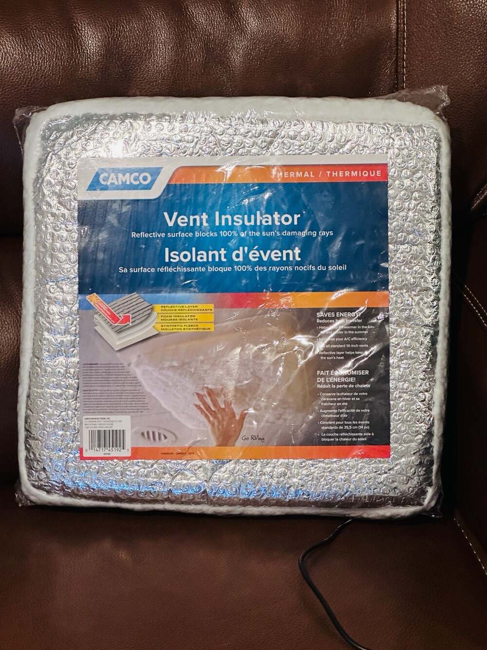 New Camco Universal 14 x 14 RV Vent - Insulation-Pillow-Shade